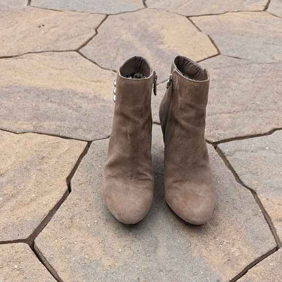 Anne Klein Taupe Suede Aksondra Boots - Picture 14 of 15